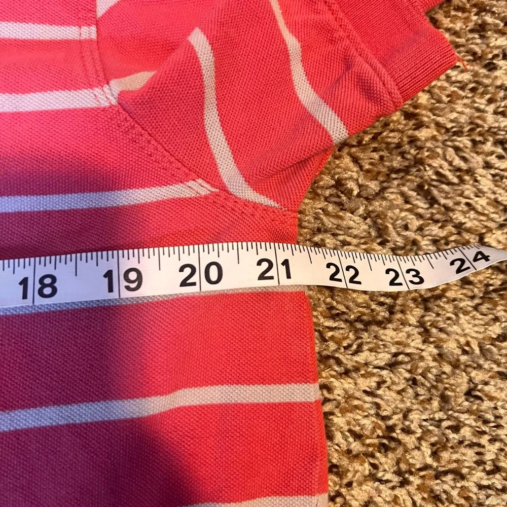 Banana Republic Striped Polo Shirt Short‎ Sleeve Casual Red White Large
